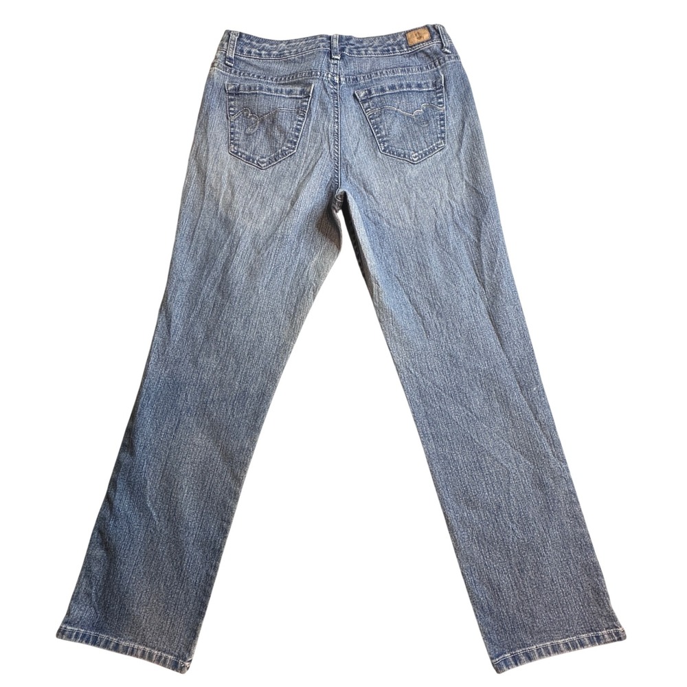 Bandolino Blu Mandie Straight Leg Jeans Womens 10 Medium Wash Blue Stretch Denim